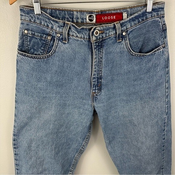 Levi’s The Silver Tab Loose Fit Hi-Rise Blue Denim Jeans Size 13 Juniors - Picture 5 of 14